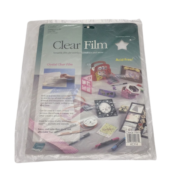 Grafix Clear Film 9” x 12” Sheets Pack of (4) - Picture 1 of 2